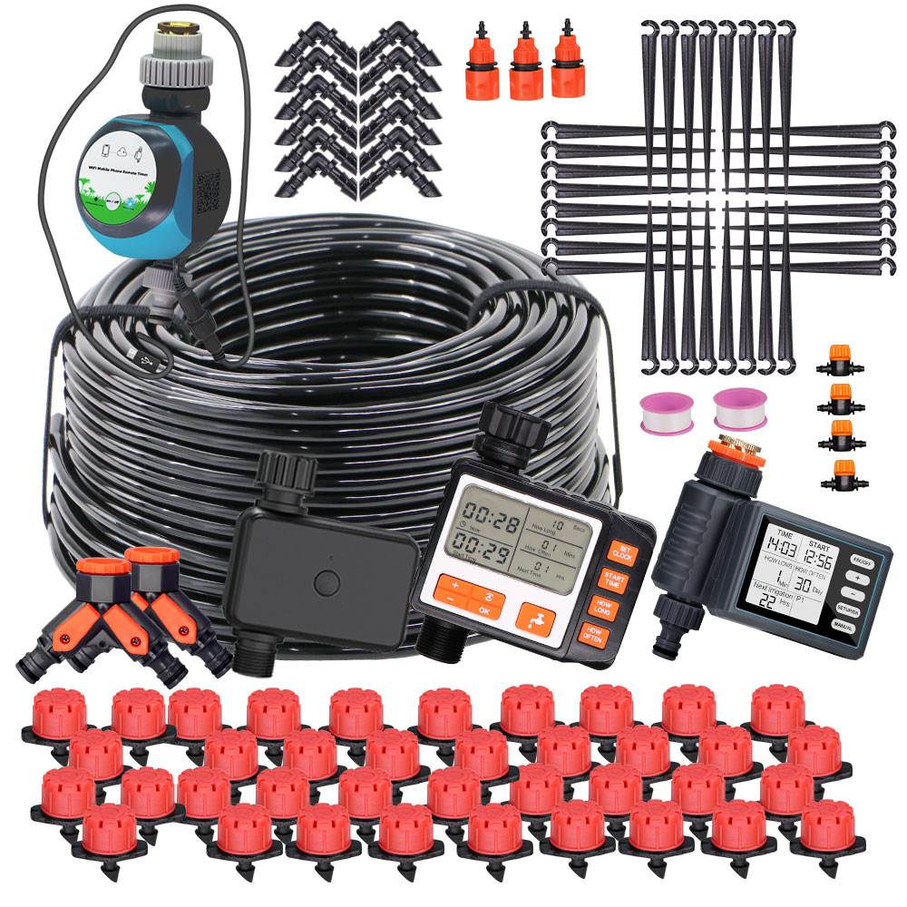 Smart Garden Hose - 50-5M 1/4'' Hose Adjustable Drippers Automatic