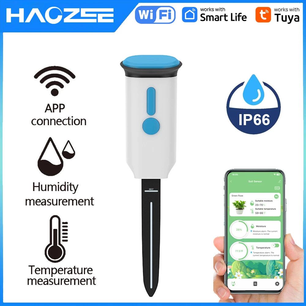 Haozee Tuya Smart WiFi Soil Mo - Smart Garden Moisture Sensor review and price