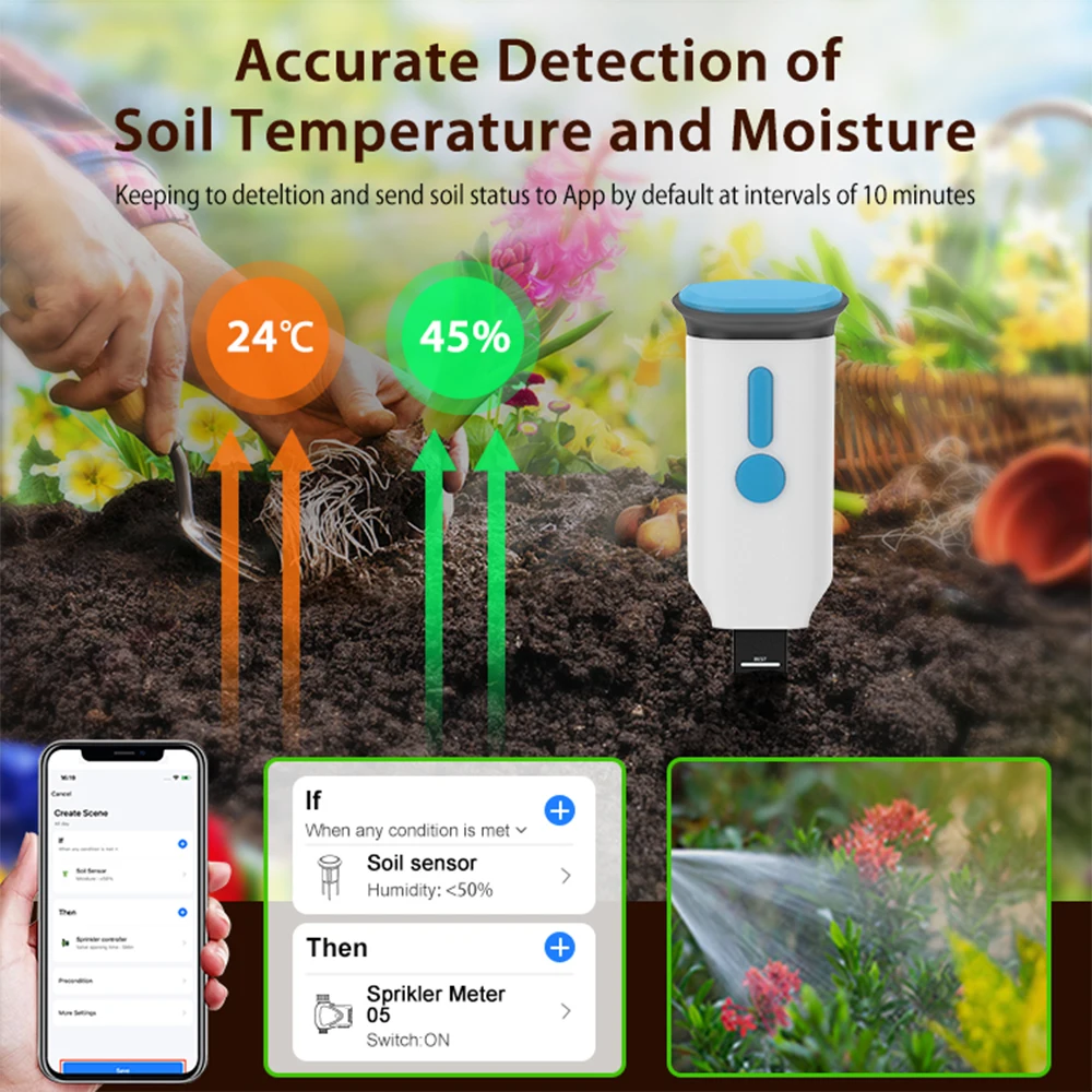 Haozee Tuya Smart WiFi Soil Mo - Smart Garden Moisture Sensor review and price