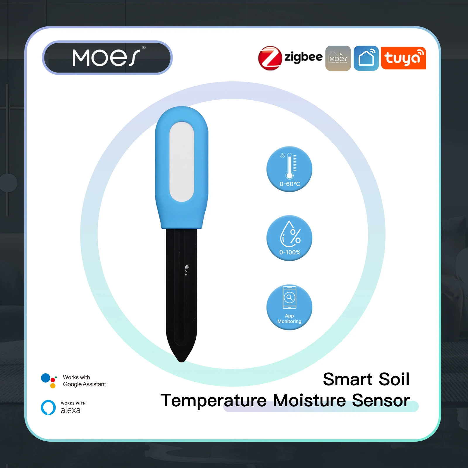 MOES Smart ZigBee Soil Tempera - Smart Garden Moisture Sensor review and price